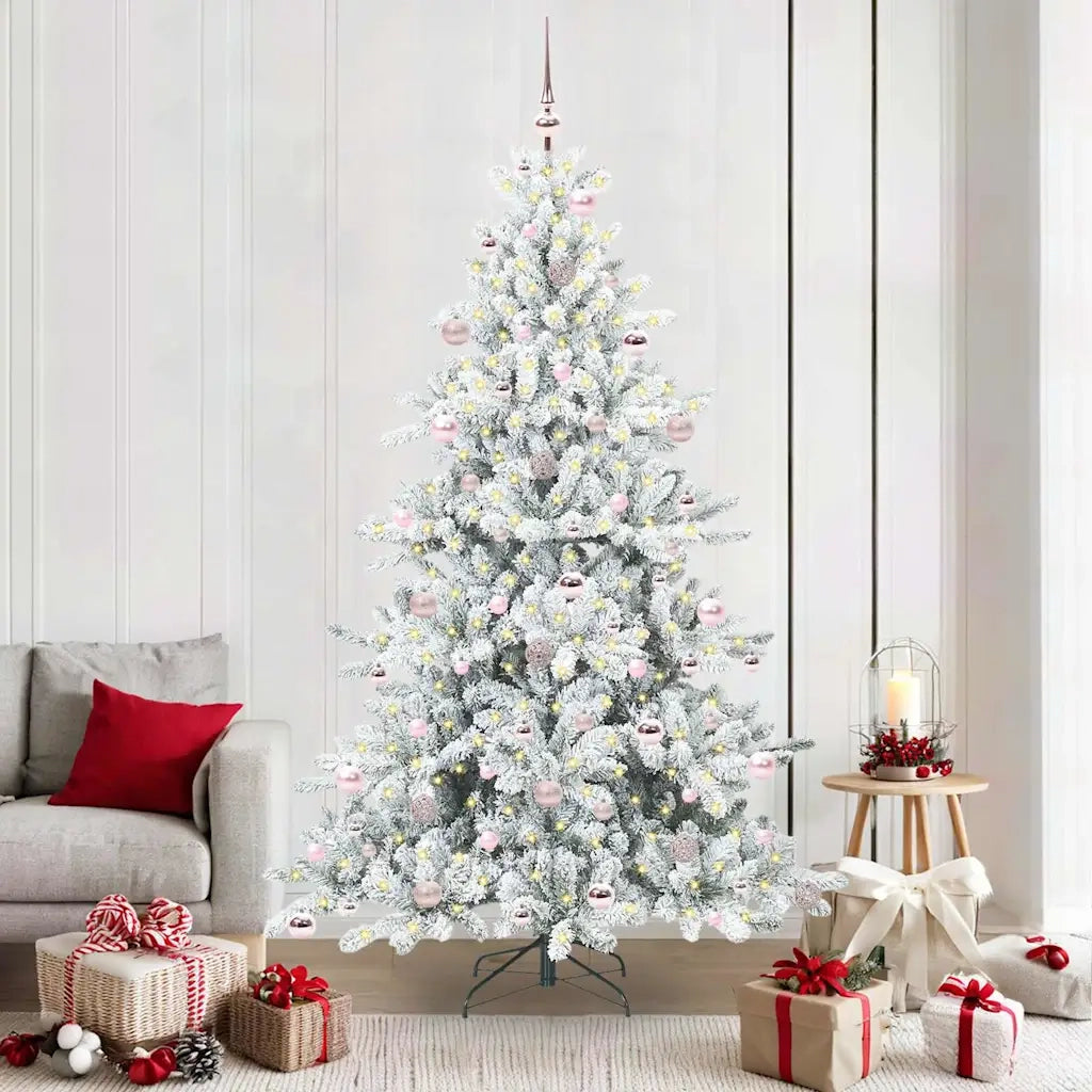 Albero di Natale | Decorazioni natalizie Artificiale con Rami Pieghevoli Bianco 210 cm