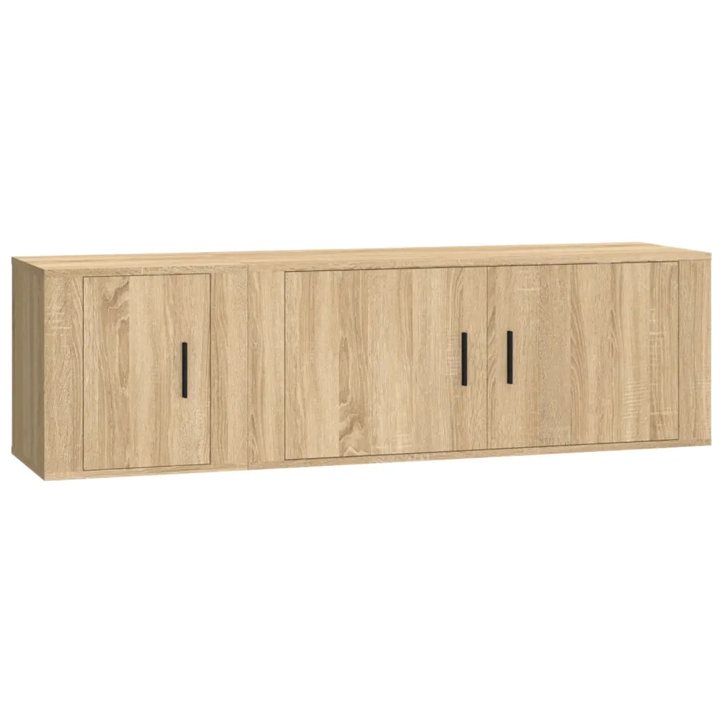 vidaXL Set di Mobili Porta TV 2 pz Rovere Sonoma in Legno Multistrato
