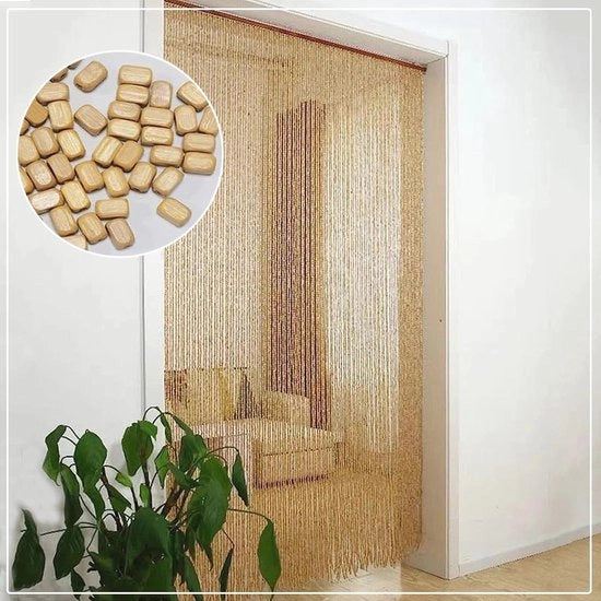 Tenda di bambù artigianale 80x200 cm - Decorazione naturale in legno per porte e finestre