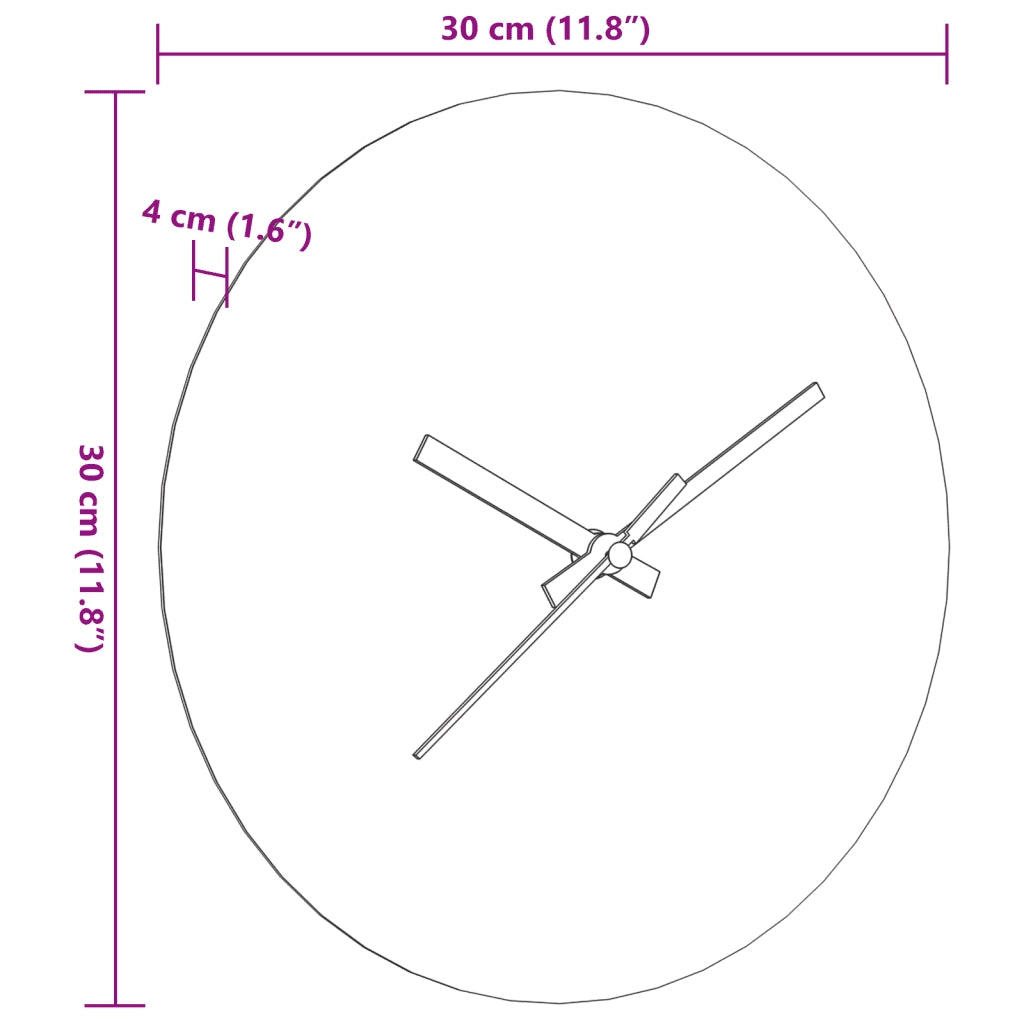 Orologio a Parete con Ore e Lancette Luminose Marrone ?30 cm CFW2759169