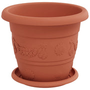 Set di 24 vasi cilindrici moderni per interni/esterni 26 x 21,5 cm plastica rosso mattone 02_0056121
