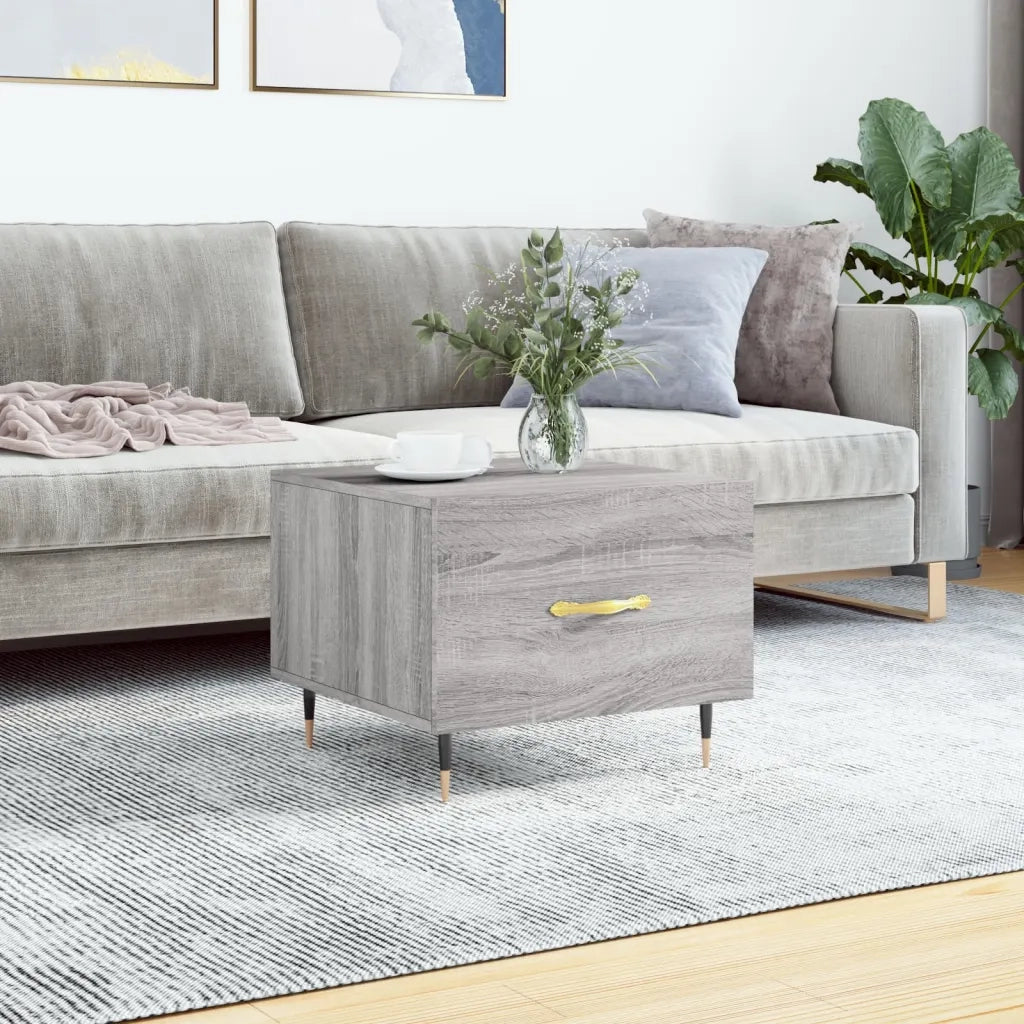 Tavolino da Salotto-Tavolino da soggiorno-Tavolo Grigio Sonoma 50x50x40 cm Legno Multistrato 778243