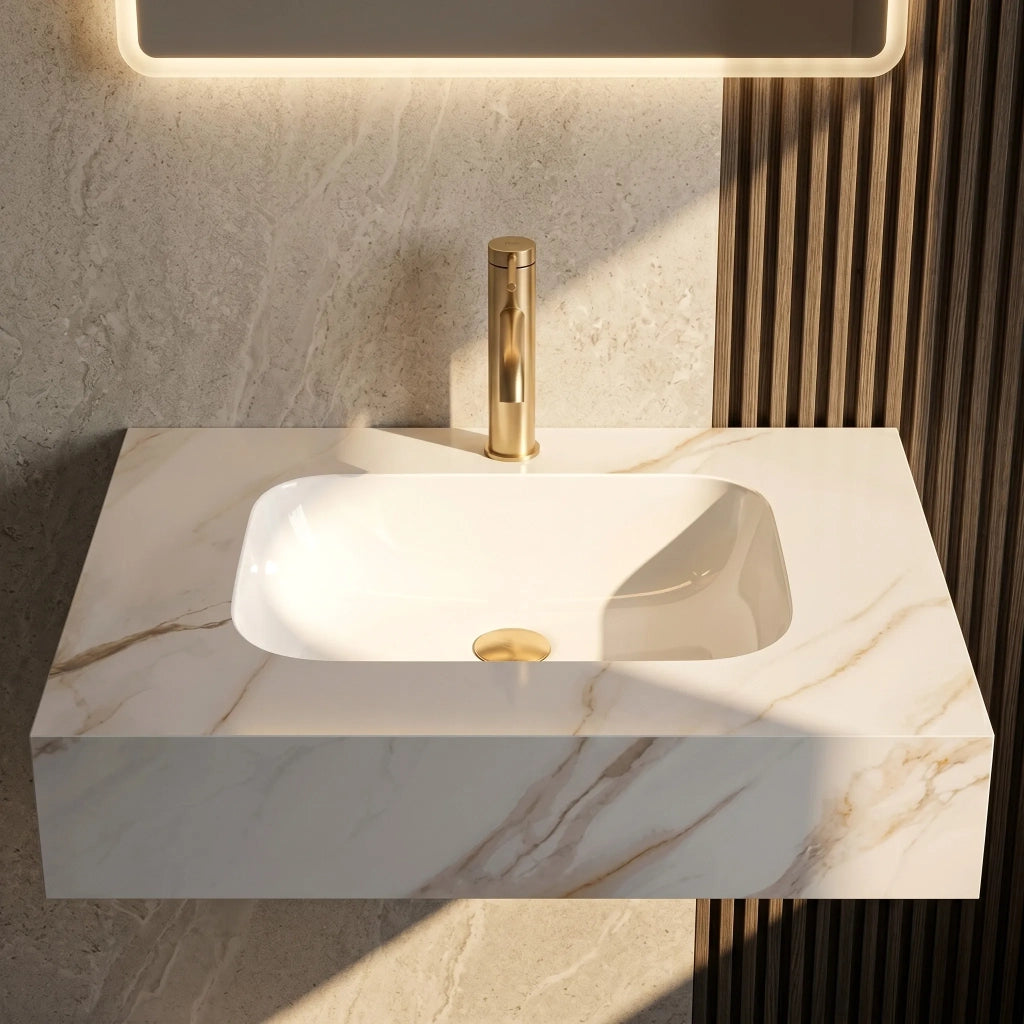 Lavabo Sospeso Rea Aresa Grey Gold 70