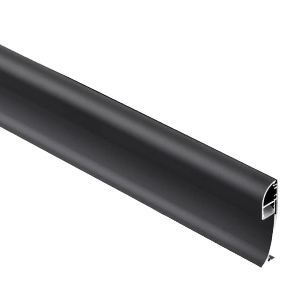 Trade Shop - 5pz Profilo Angolare Nero Luce Indiretta Alluminio Per Strisce Led A Superficie 2mt Al-34 -