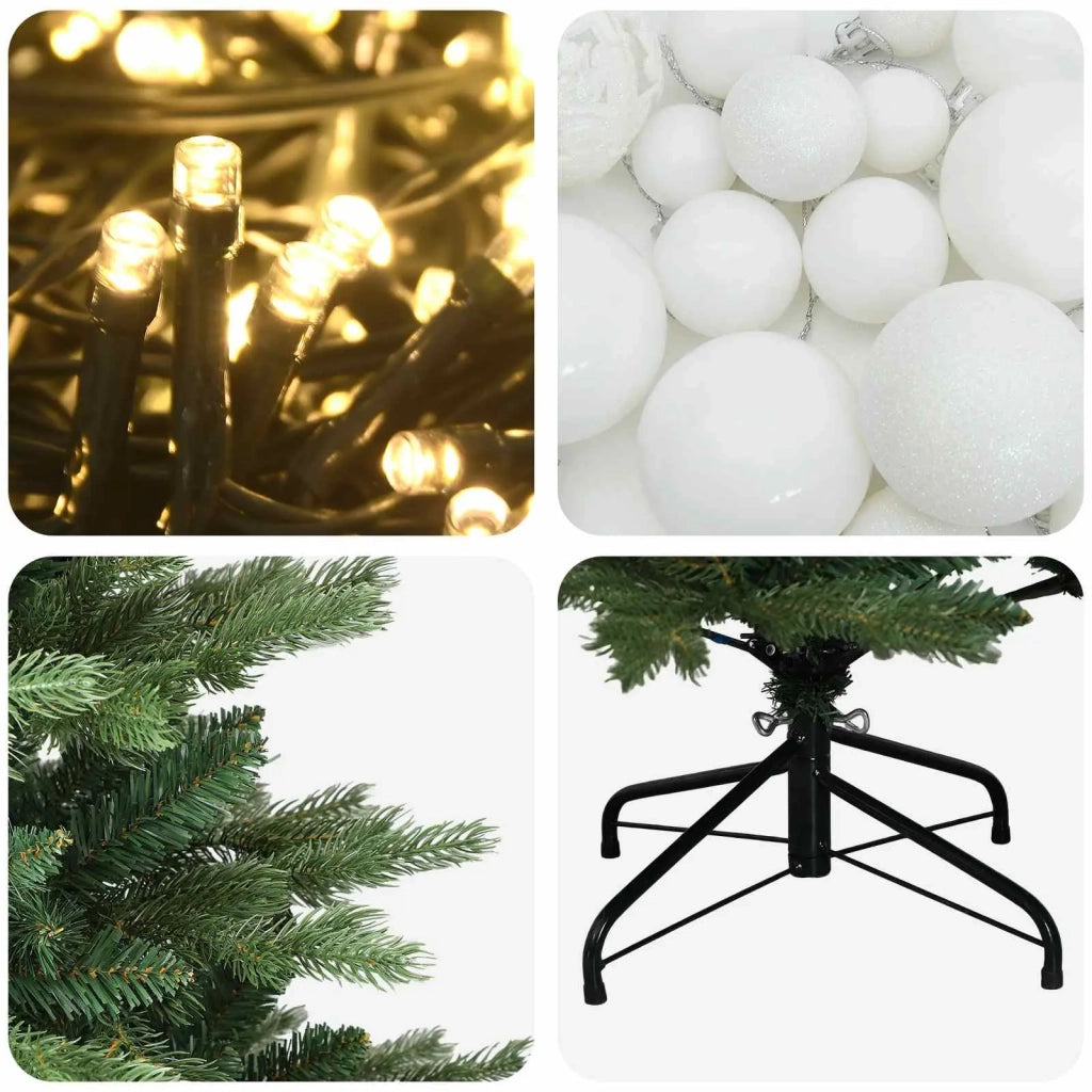 Albero di Natale artificiale con palline 150 cm 150 LED 3466056