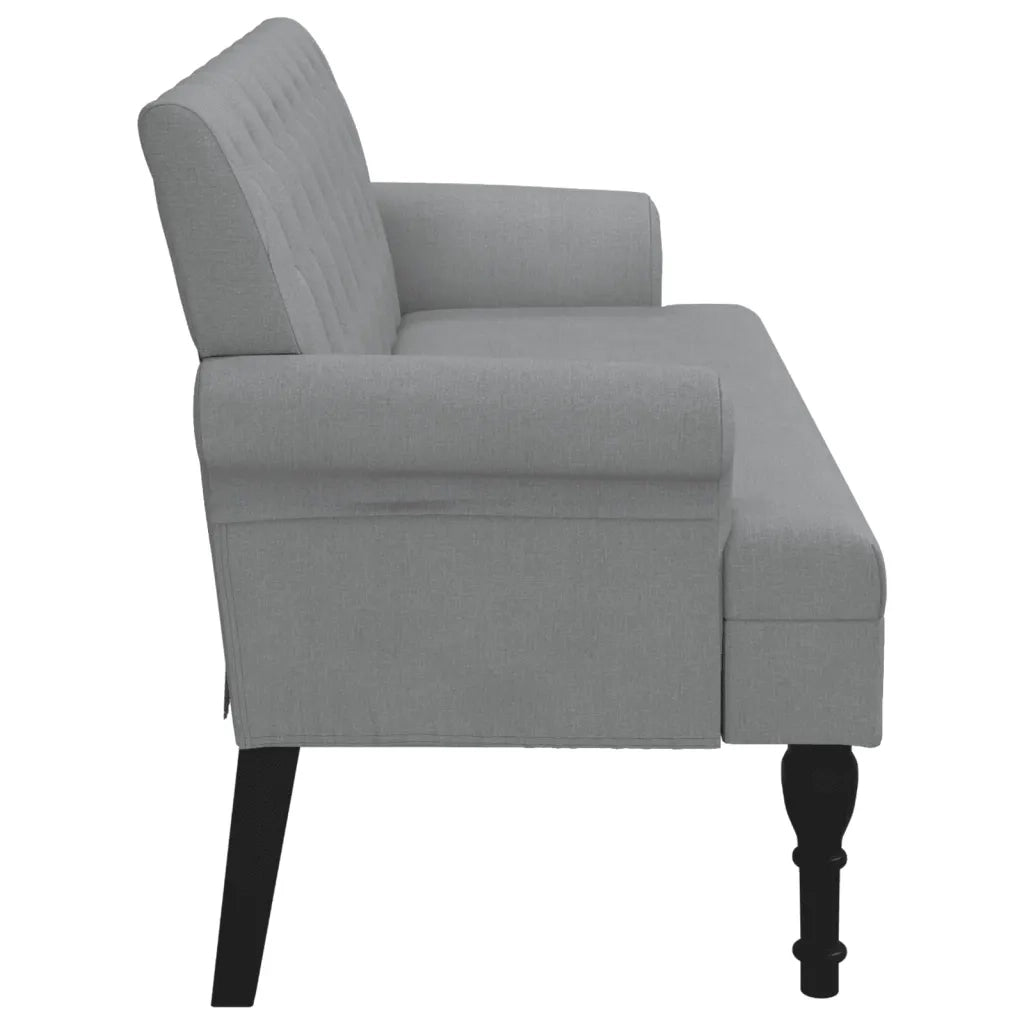 Panca con Schienale Grigio Chiaro 120x62x75,5 cm in Tessuto 372120