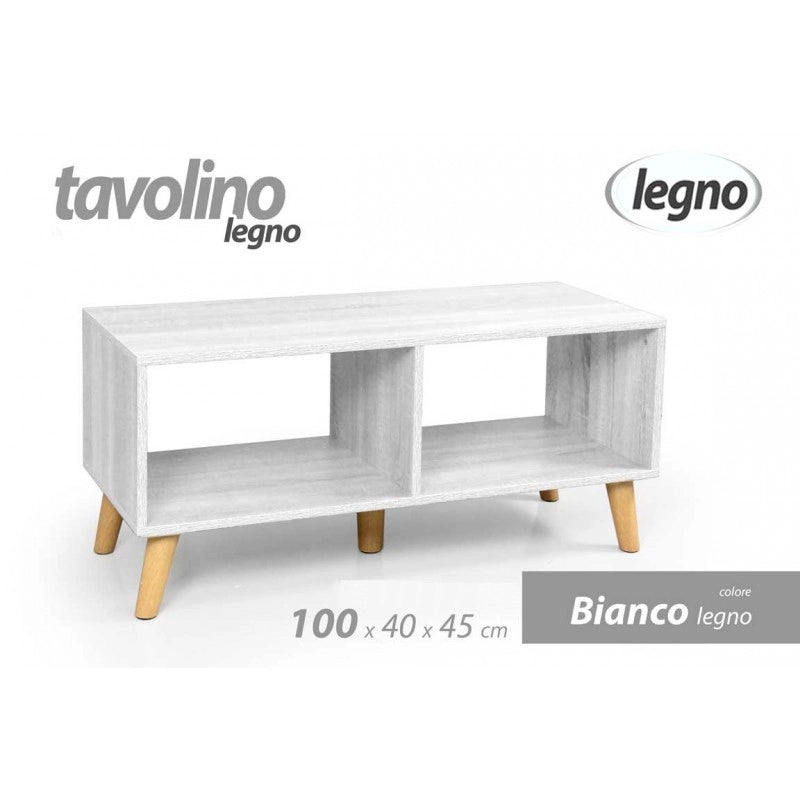 Tavolino salotto basso bianco cm 100 x 40 x 45 h