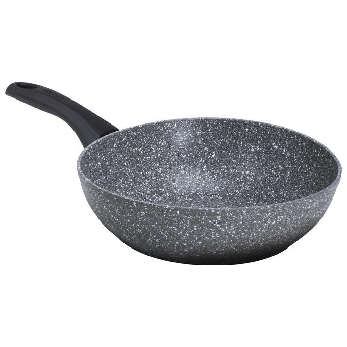 Aeternum, Wok Petra, 28 cm, Antiaderente, Nero Grigio