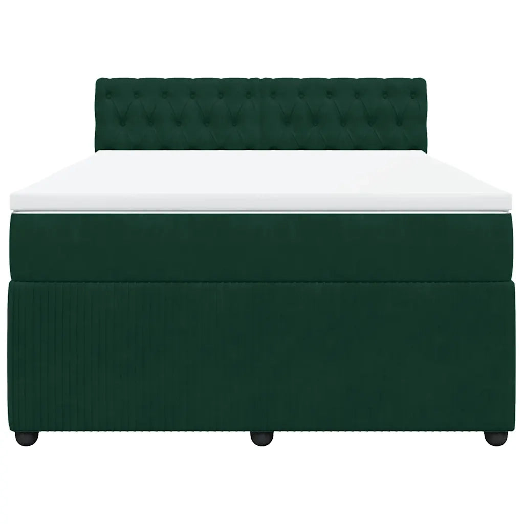 Giroletto a Molle con Materasso Verde Scuro 160x200 cm Velluto 3287791