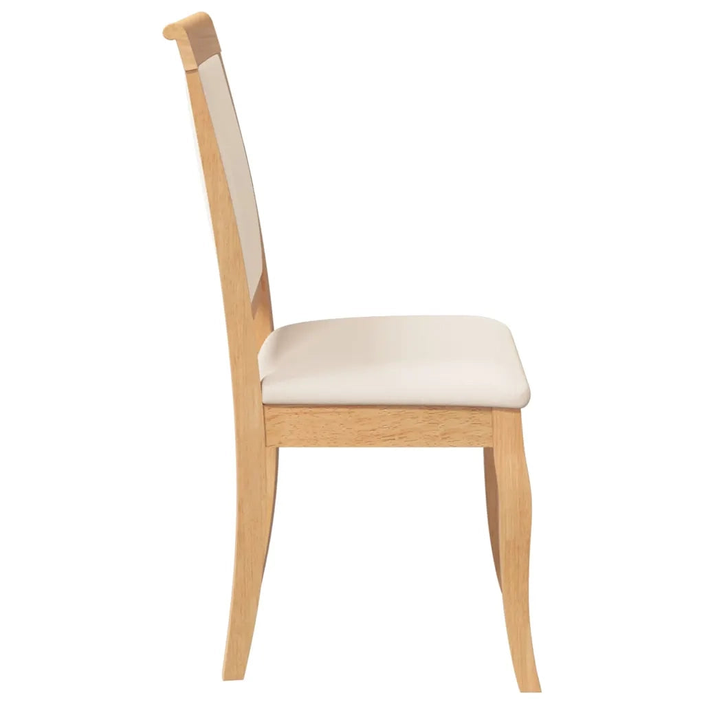 Sedie da Pranzo con Cuscini 2 pz Naturale Legno Massello Hevea