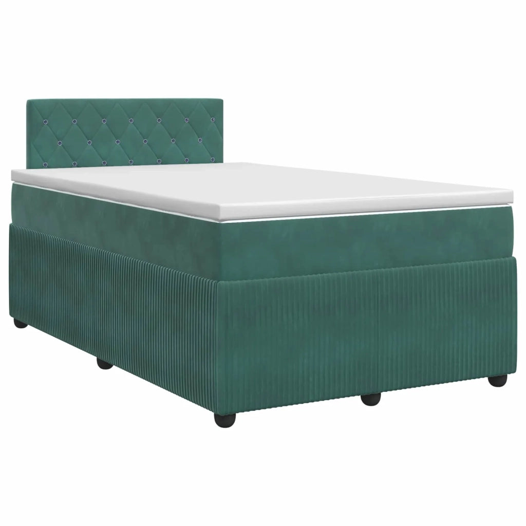 Letto box spring con materasso Verde Scuro 120 x 190 cm Velluto 3451634