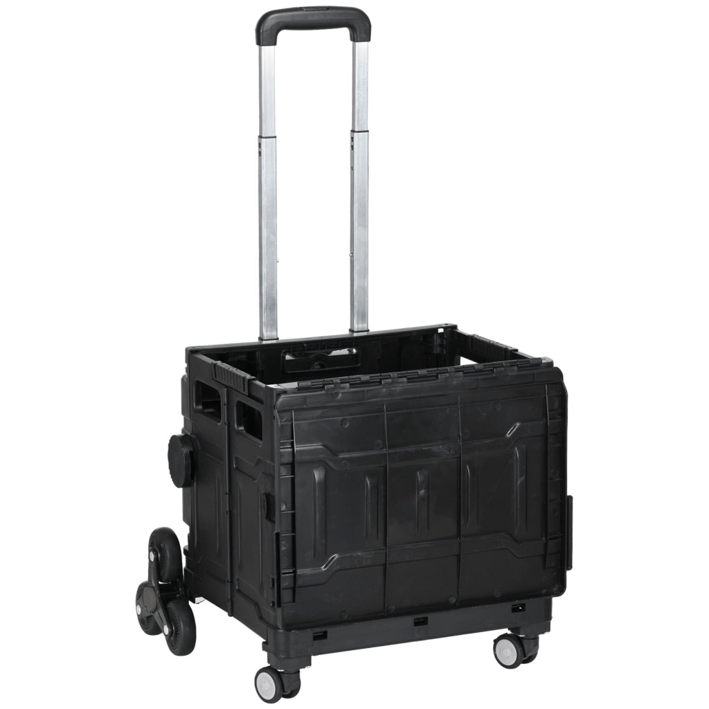 Carrello della spesa pieghevole ¨C zephmum ¨C Nero, acciaio, 65 kg