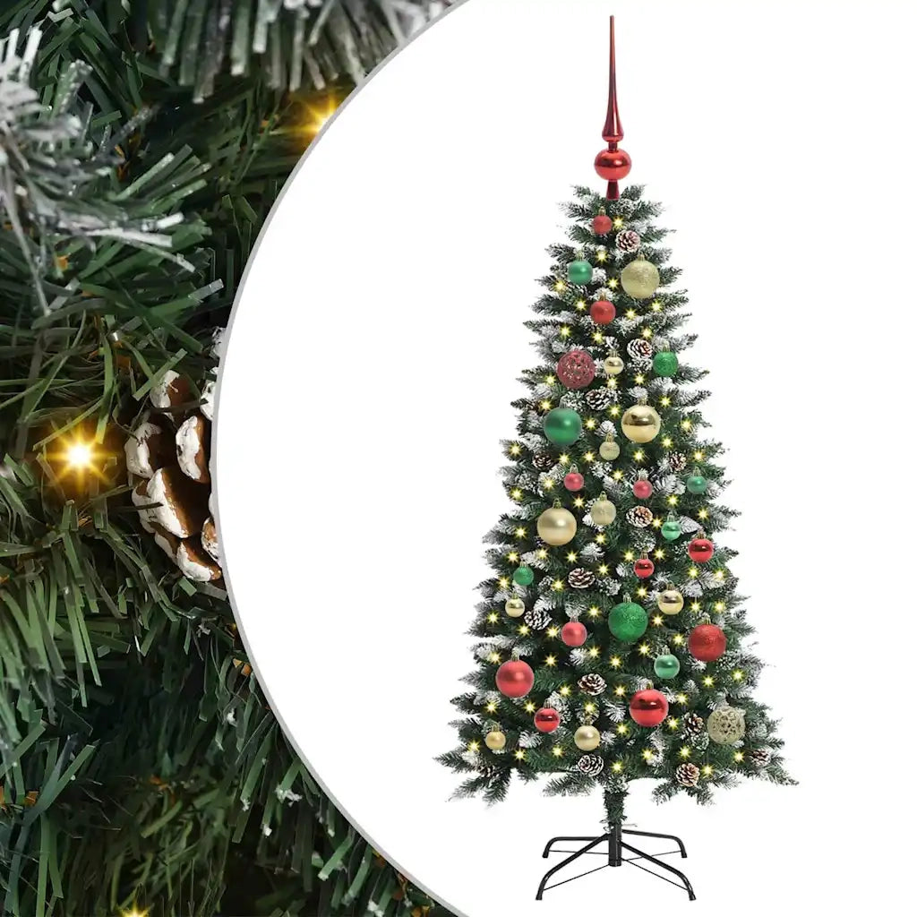 Albero di Natale Artificiale-Albero Natalizio con 150 LED Verde 120 cm 417048