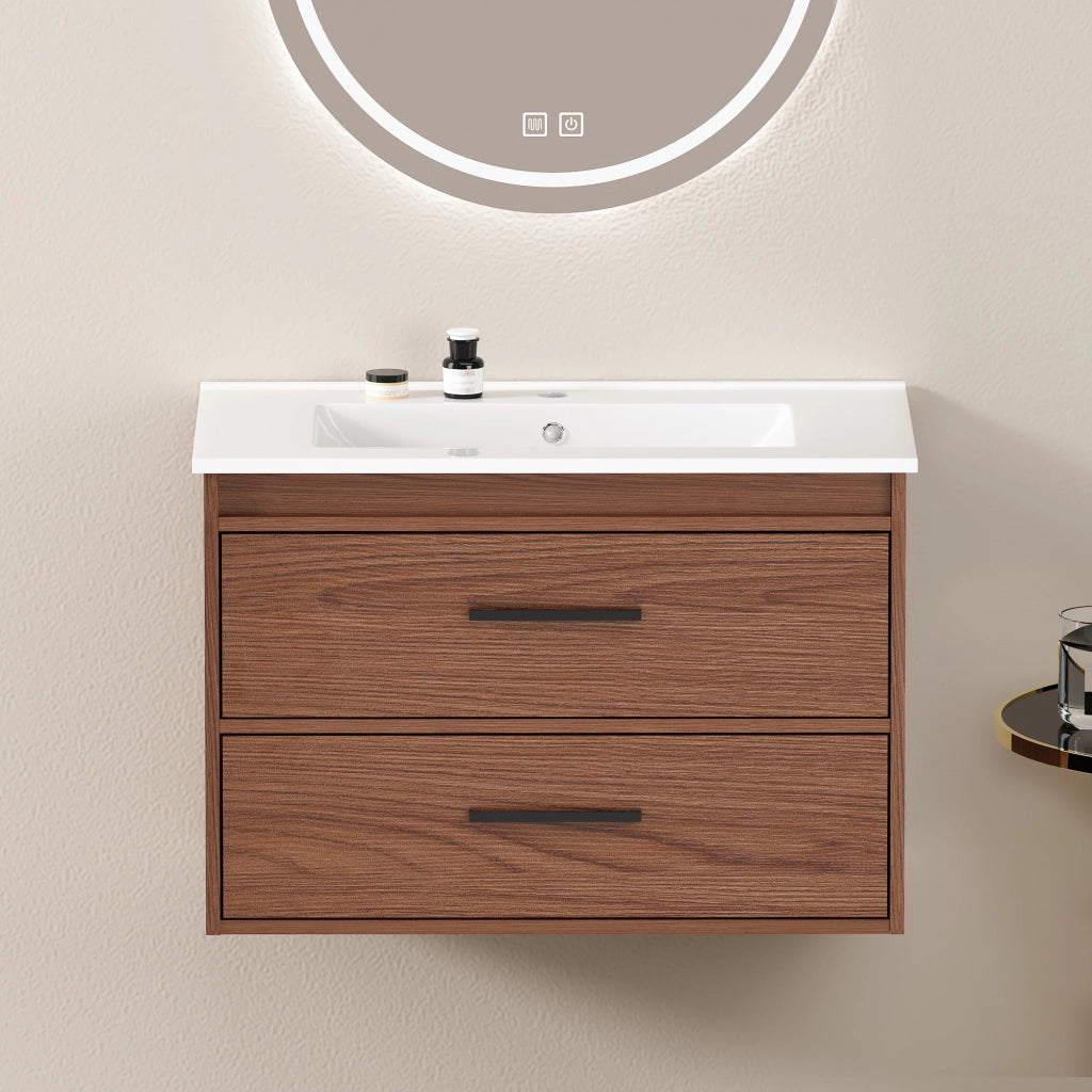 Armadietto da Bagno con Cassetti ¨C MINIMAL ¨C Marrone, 75 cm