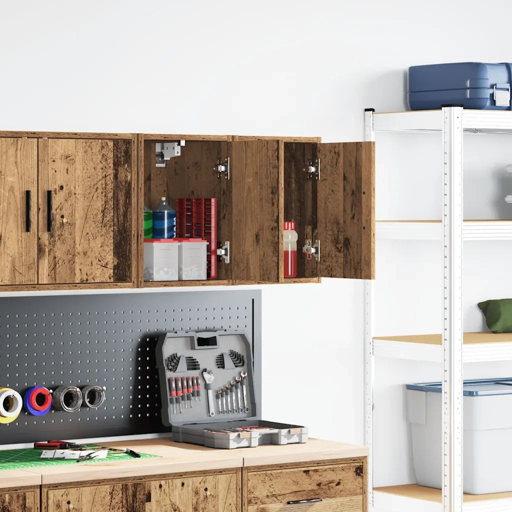 vidaXL Pensili per Garage 2 pz Legno Antico in Legno Multistrato