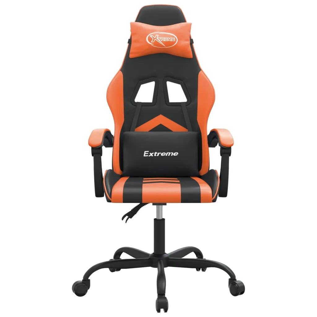 Sedia da Gaming Nero e Arancione in Similpelle 3143896