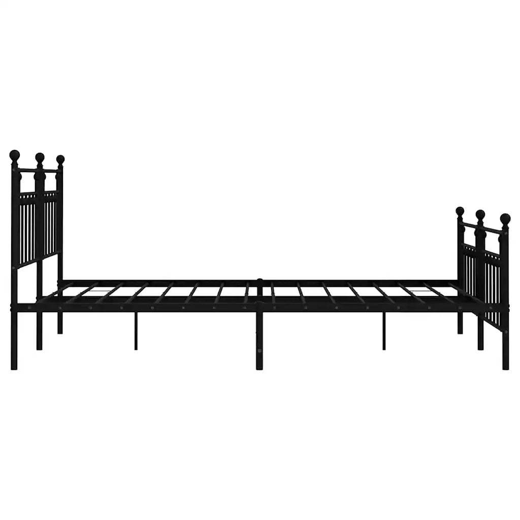 Giroletto con Testiera e Pediera Metallo Nero 183x213 cm