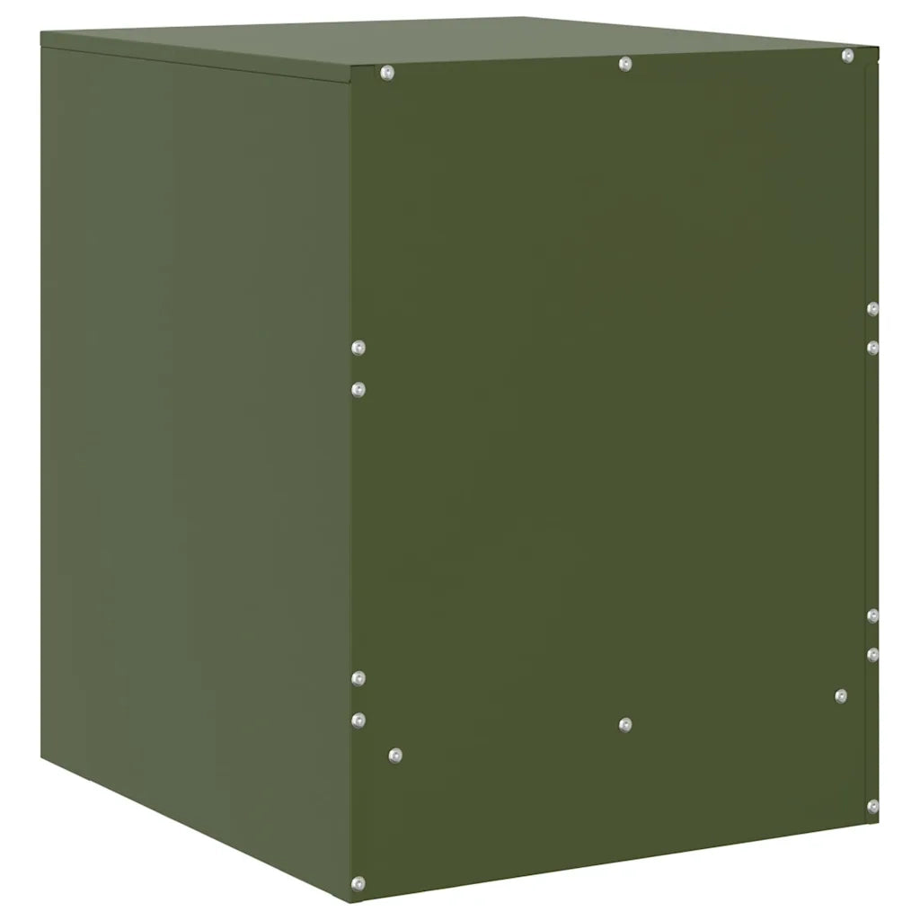 Set di 2 Comodini | Armadio da Notte | Mobiletto da notte Verde34,5x39x44 cm in Acciaio