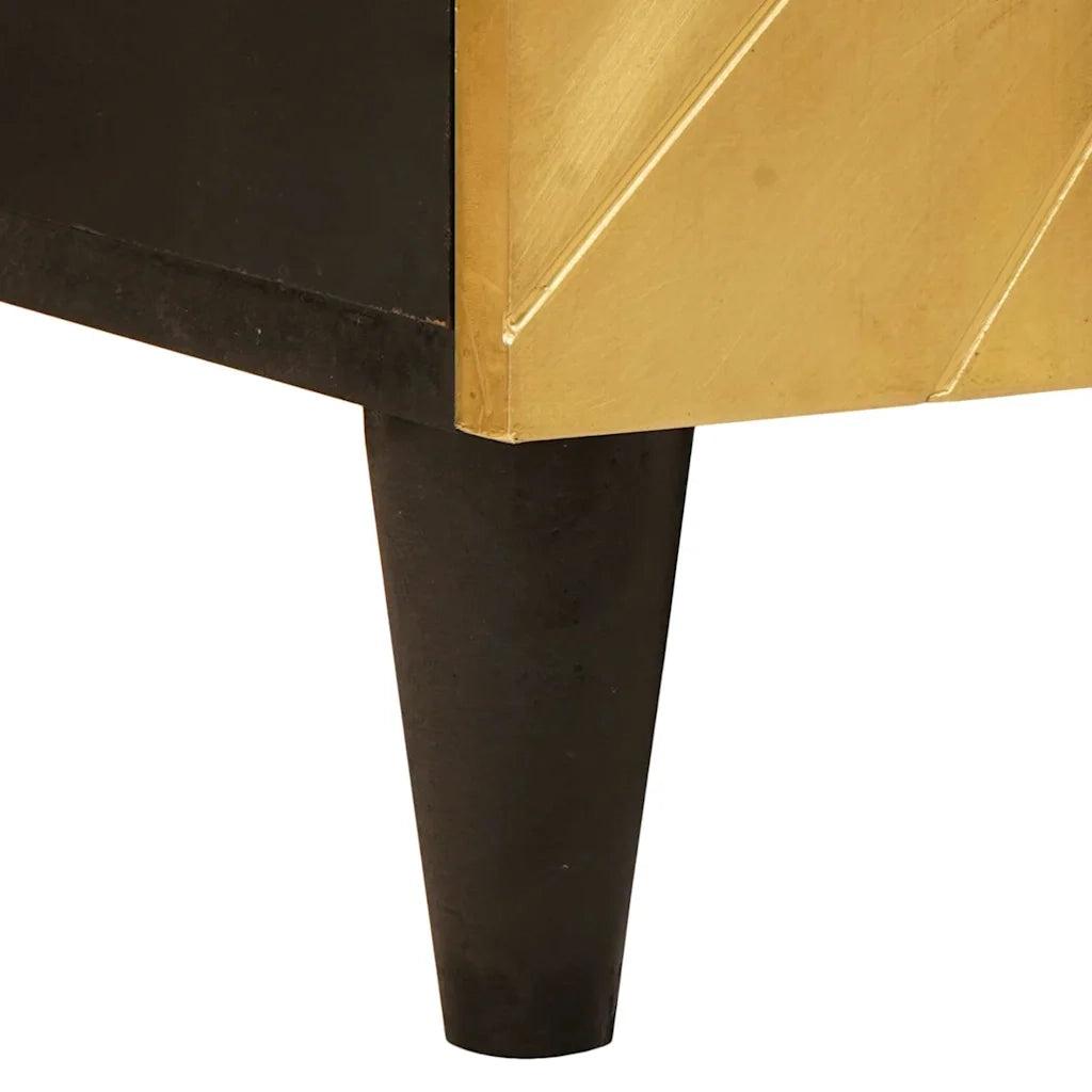 Mobile laterale con lo scaffale Nero e Oro 90 x 33,5 x 75 cm 4017856