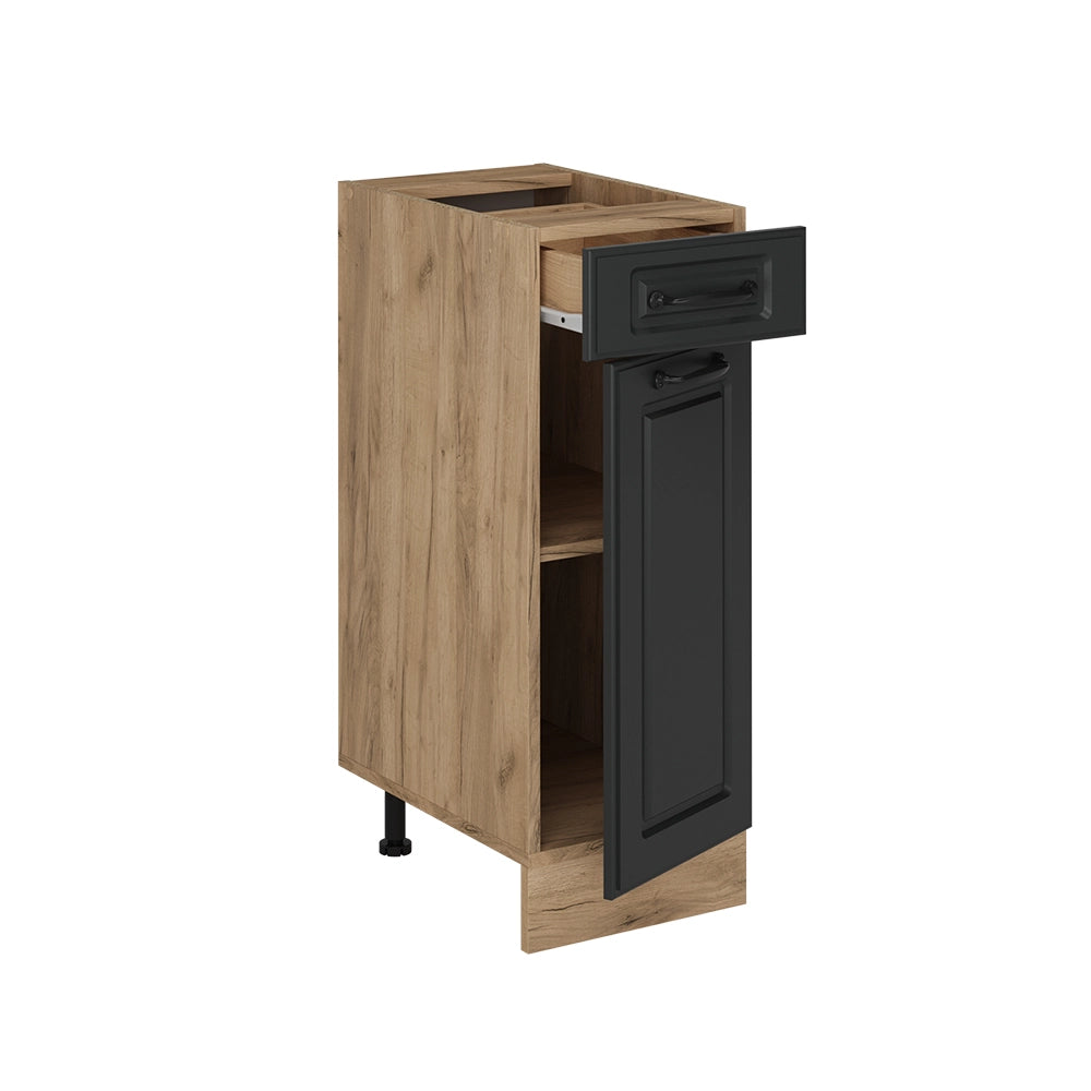 Mobiletto base per cucina R-Line Antracite rustico/Rovere dorato 30 cm senza piano di lavoro Vicco