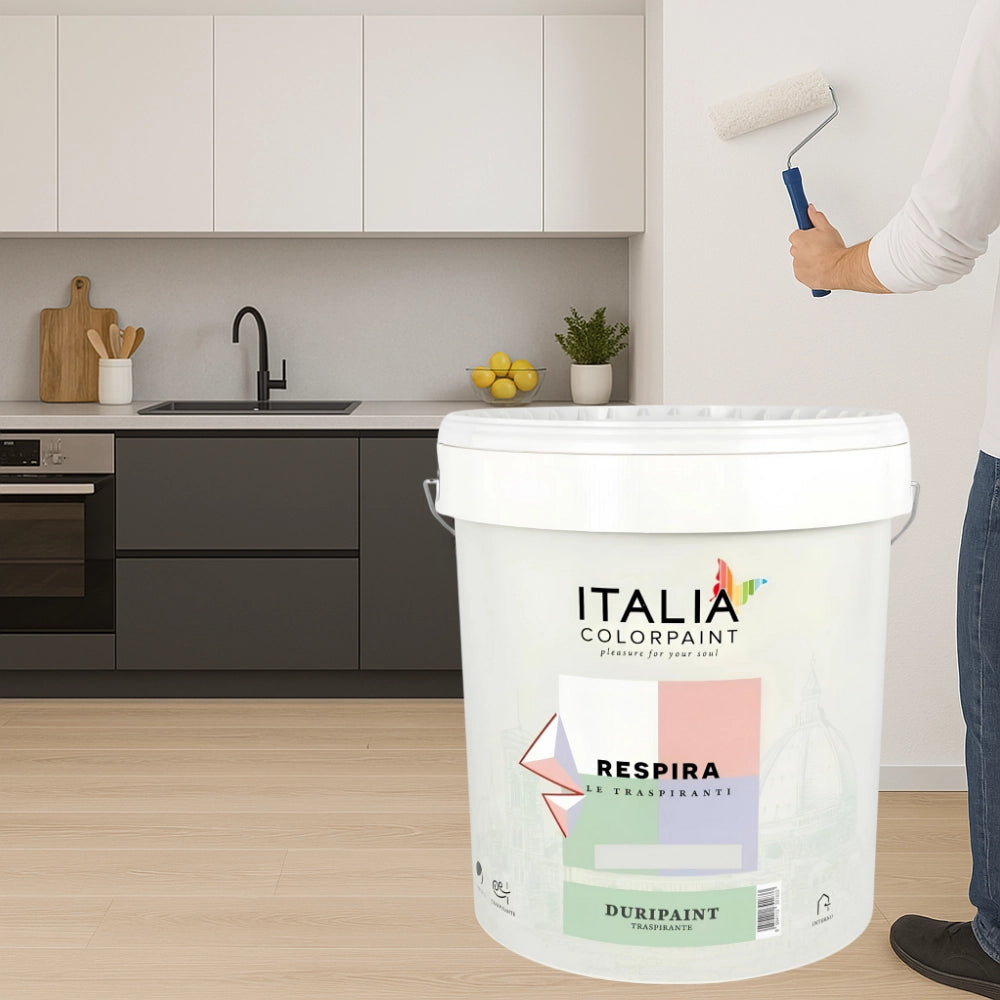 Idropittura traspirante semilavabile bianca vari formati respira duripaint *** formato 2.5 lt, confezione 1