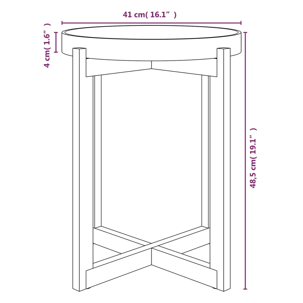 Tavolino Grigio 41x41x48,5cm Legno Multistrato e Massello Pino