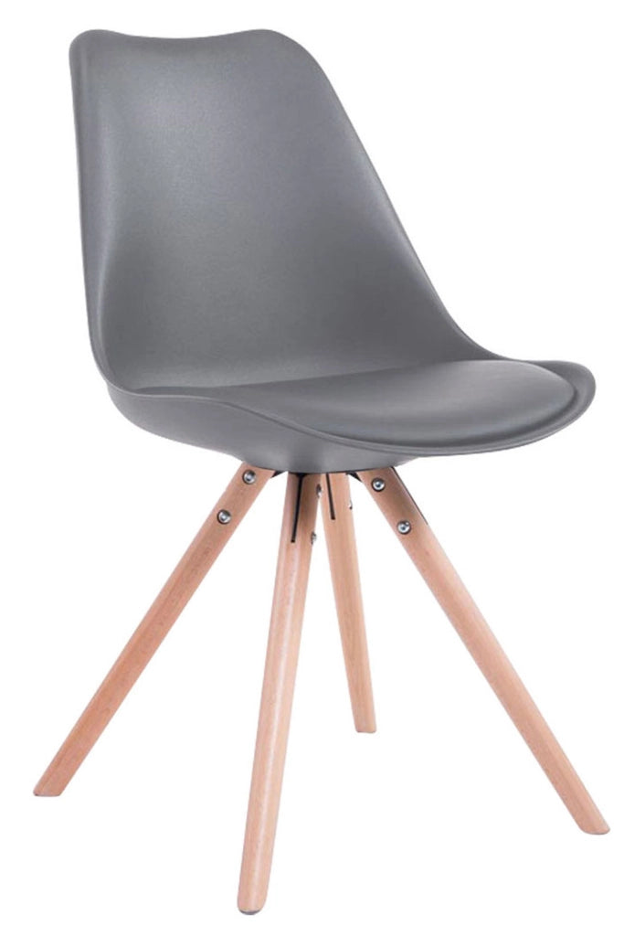 Sedia Toulouse in similpelle gambe tonde grigio,natura