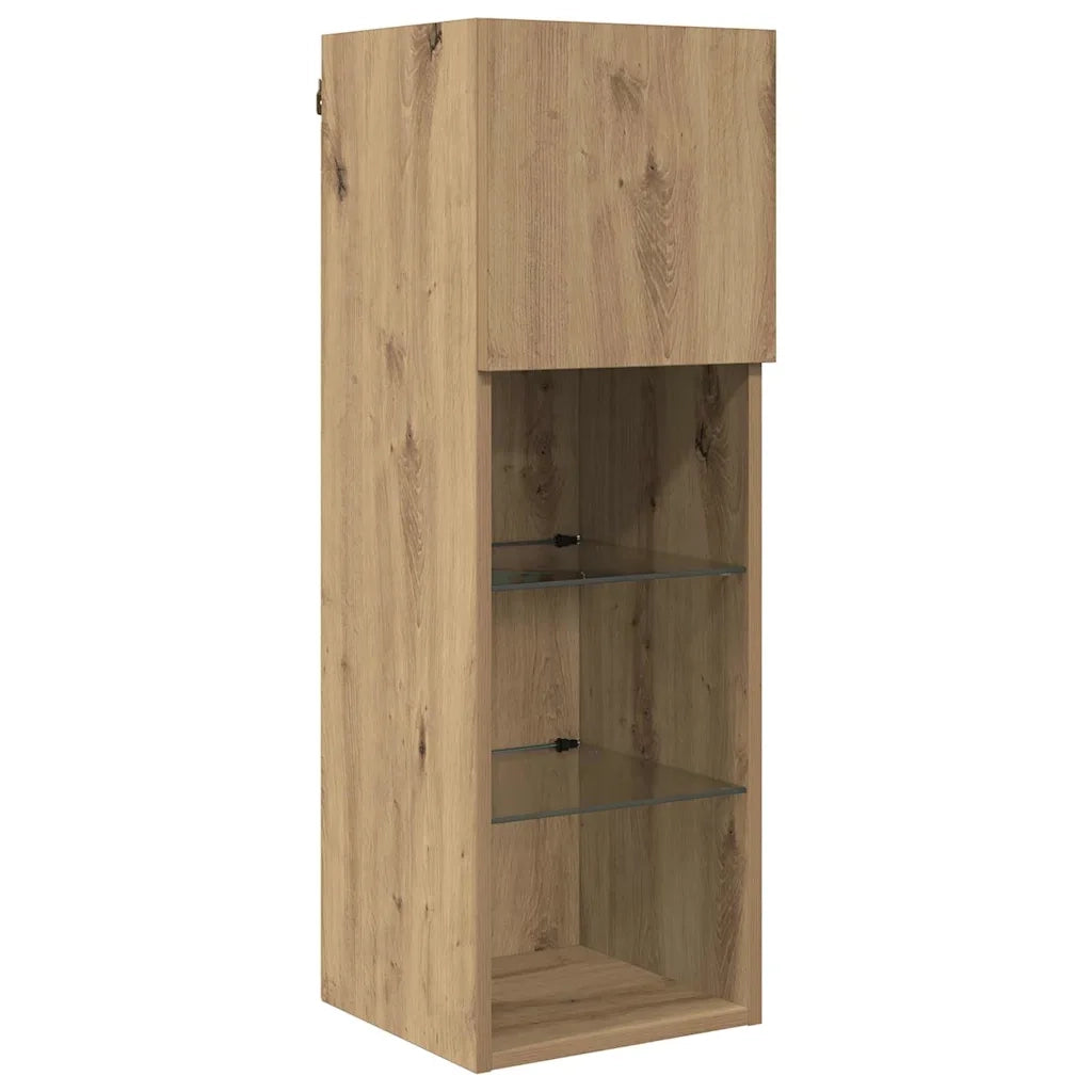 Unità per TV a Muro 5 pcs Rovere Nero Legno multistrato 3402924