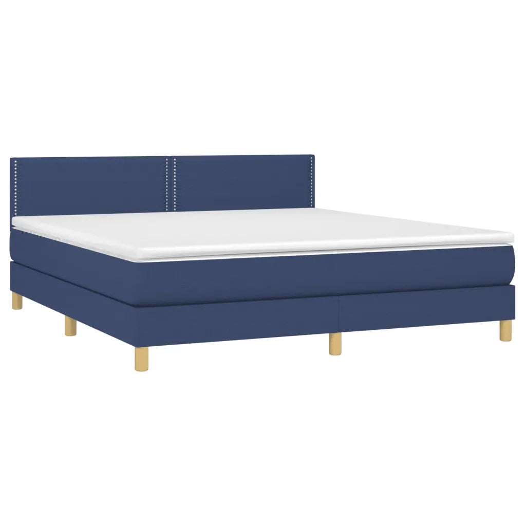 Letto a Molle con Materasso e LED Blu 180x200 cm in Tessuto 3133659
