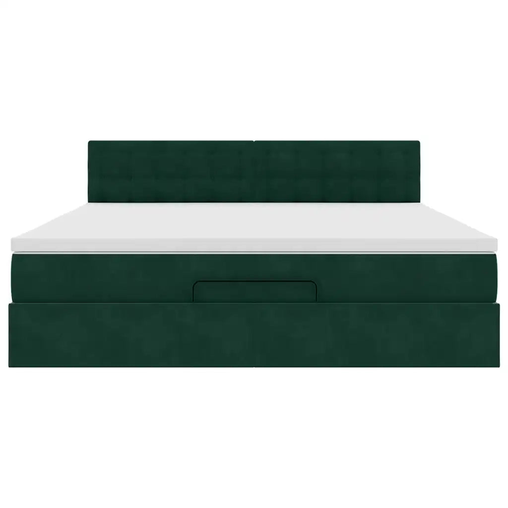 Struttura Letto Pouf con Materasso 180x200 cm in Velluto 3312785