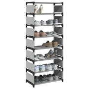 Scarpiera-Scaffale per scarpe 8 Ripiani Grigia 54x28x124 cm in Tessuto Non Tessuto