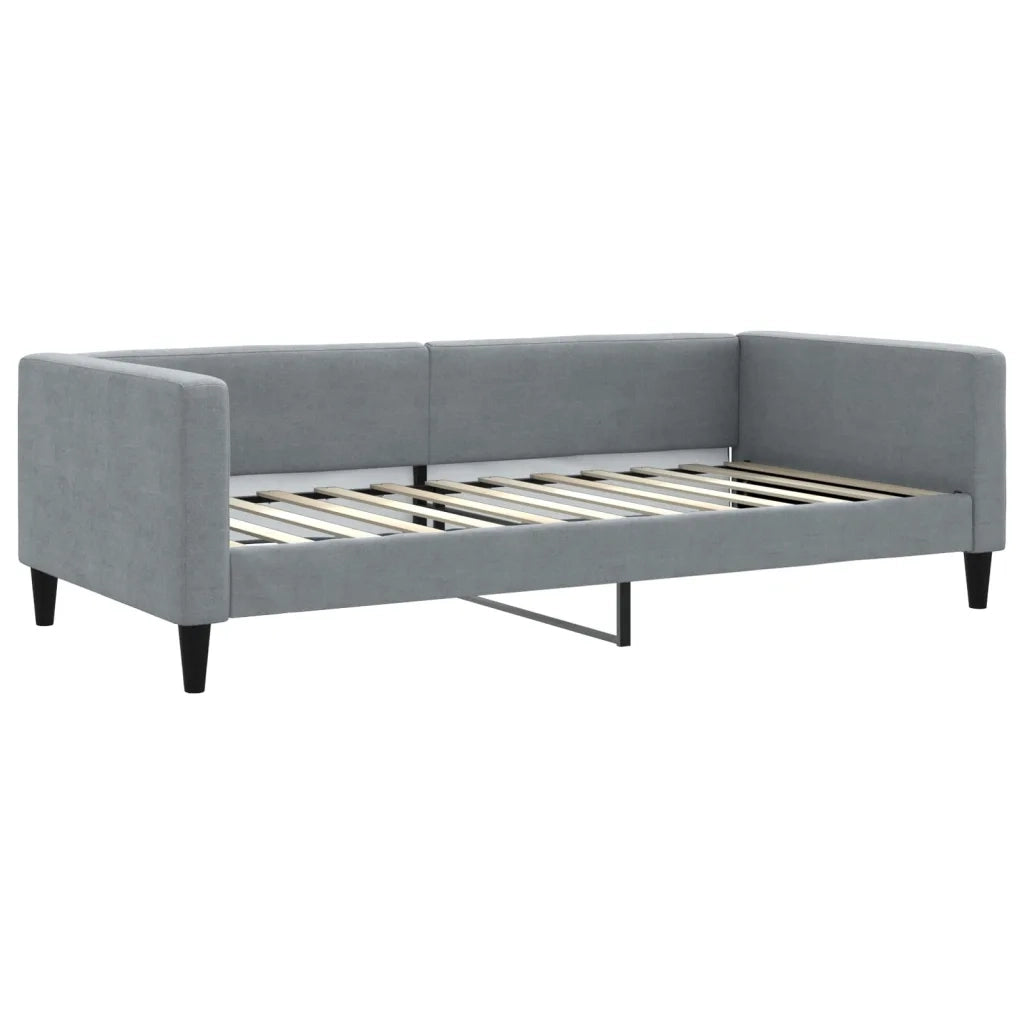 Letto da Giorno Grigio Chiaro 100x200 cm in Tessuto