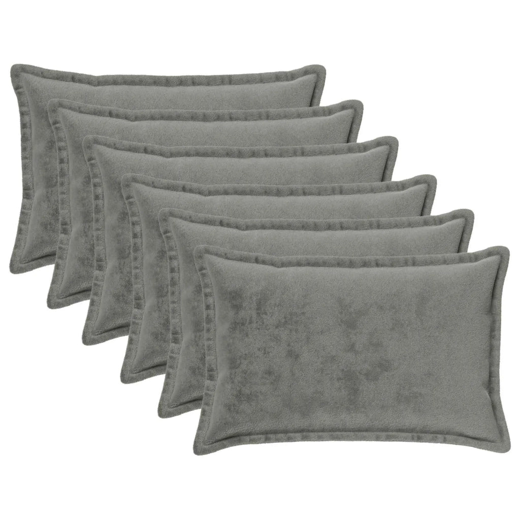 Federa 6 pcs HOUTEN Grigio Scuro 50 x 80 cm Flanella 920282