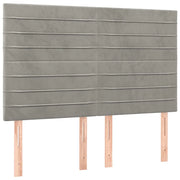 Testiera | Testata Grigio Chiaro 144x5x118/128 cm Velluto