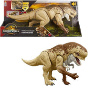 Jurassic World La Rinascita - Dinosauro Cattivo Ruggito Devastante, action figure da 55+ cm con 2 mosse d`attacco inclus
