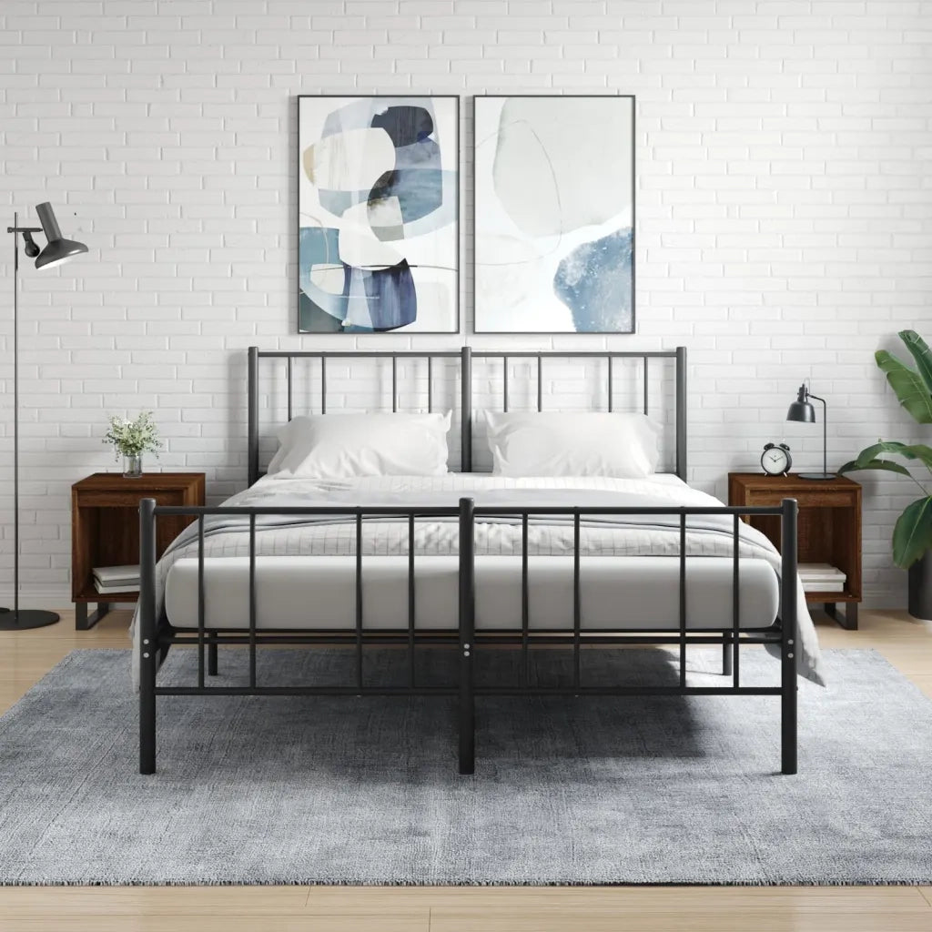 Set di 2 Comodini | Armadio da Notte | Mobiletto da notte Rovere Marrone 40x35x50 cm in Legno Multistrato
