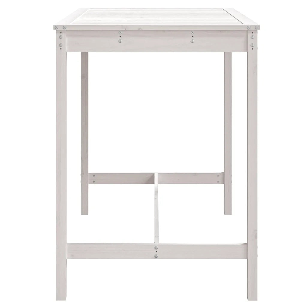 Tavolo da Giardino Bianco 121x82,5x110cm Legno Massello di Pino 824089