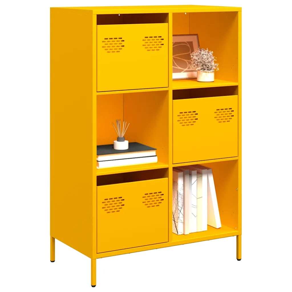 Credenza | Madia | Buffet da pranzo | Armadio da pranzo Giallo Senape 68x39x103,5 cm in Acciaio