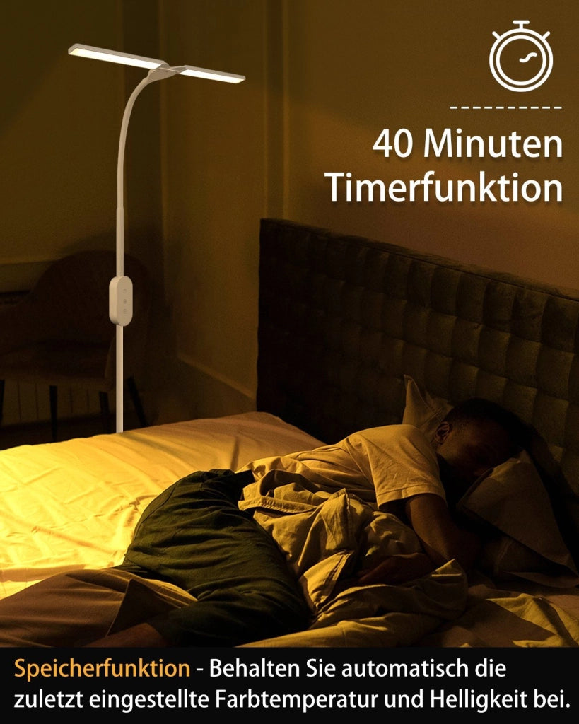 ZMH Lampada da terra a LED dimmerabile luce di lettura a LED da 9W timer memoria tocco regolabile