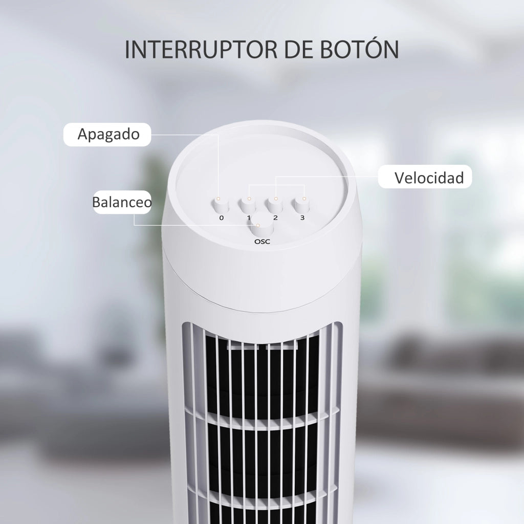 Ventilatore a Torre 45W ¨C zephmum ¨C Bianco ?27x75 cm