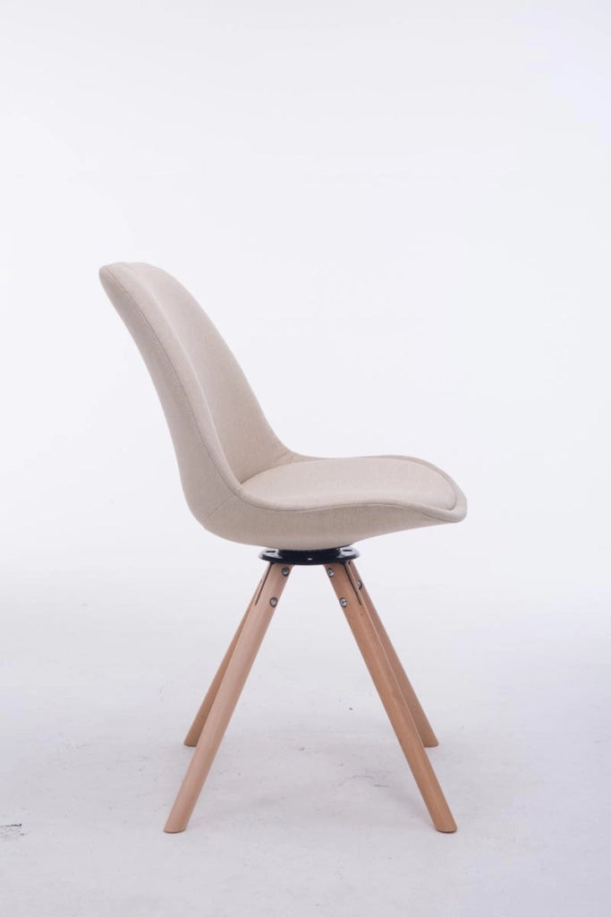Sedia ospite Troyes Girevole Tessuto Rotondo crema,natura