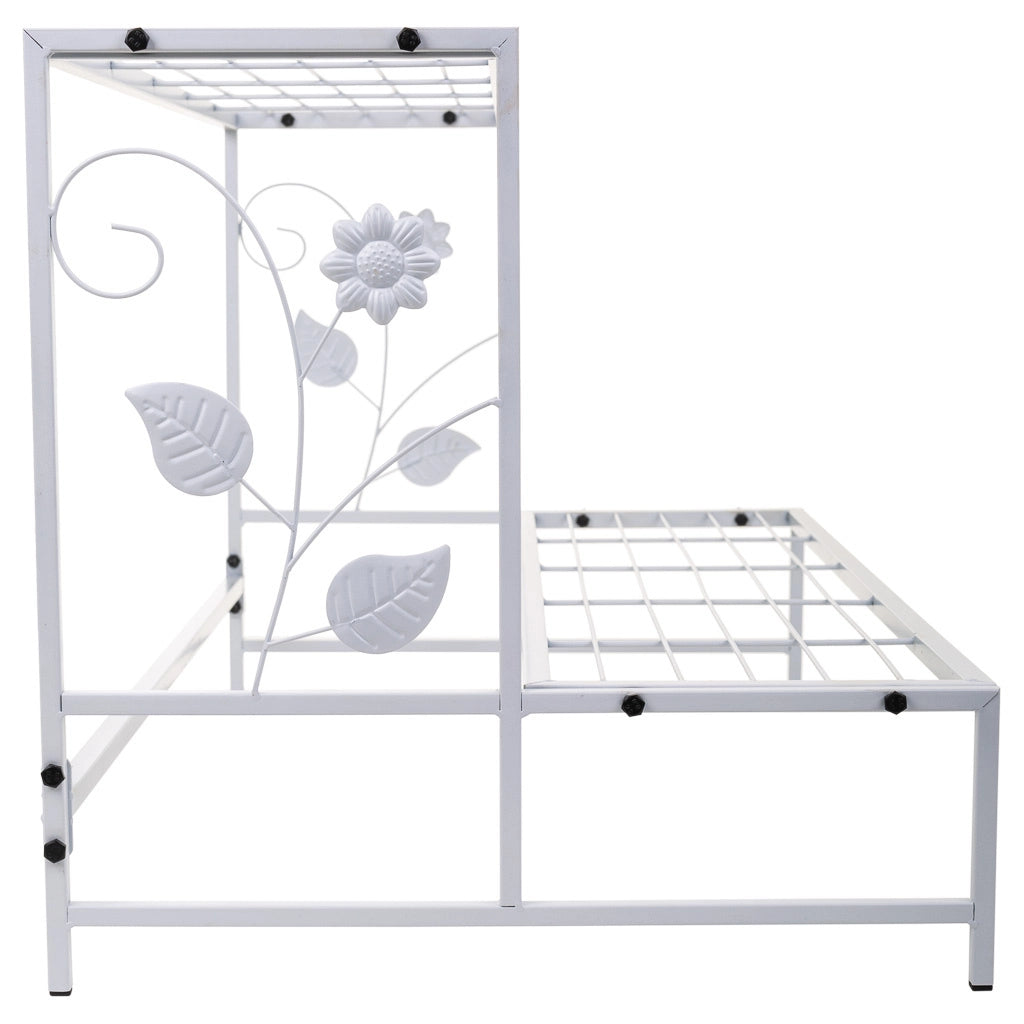 Supporto portavaso in metallo bianco 80x44x44h