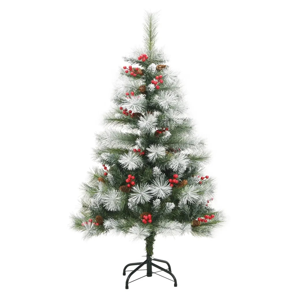 Albero Natale Artificiale Incernierato con Pigne e Bacche 120cm