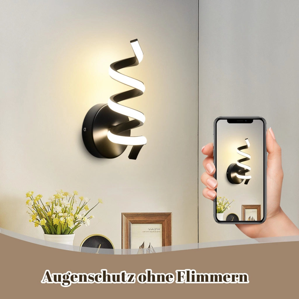 ZMH Applique a LED per interni nera moderna 7W bianco caldo per soggiorno