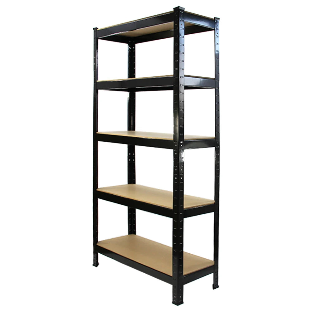 2 Scaffali in Acciaio Senza Bulloni T-Rax Neri Larghi 75cm per Magazzino e Box