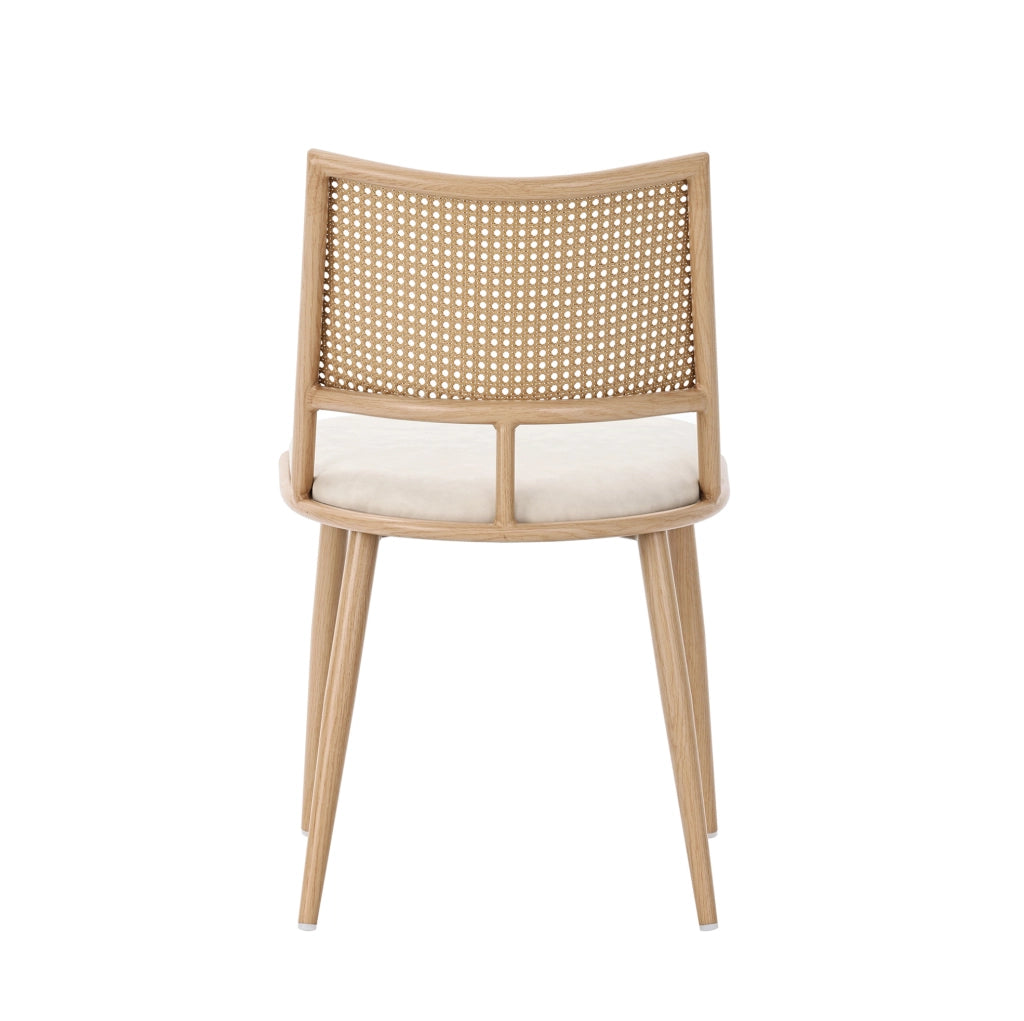 Set di 2 sedie in rattan con seduta in PU; beige