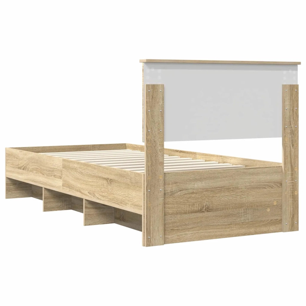 Struttura del letto con testiera Rovere Sonoma 120 x 123 cm 3408881