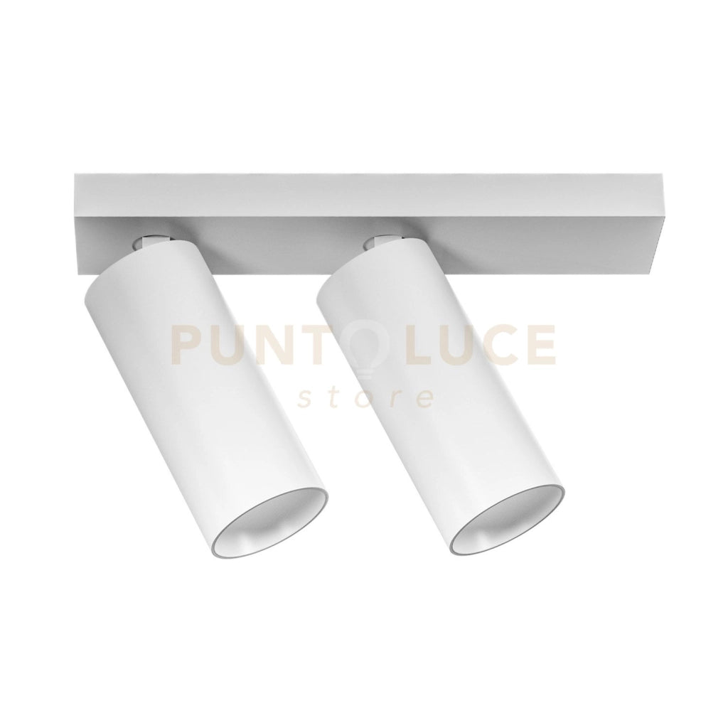 GFA1476H- FARETTO SPOT ORIENTABILE 2 LUCI ATTACCO LED 2700K 2145LM 2X12W COLORE BIANCO SATINATO D.5,5CM BASE 26,5X5,5CM