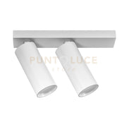 GFA1476H- FARETTO SPOT ORIENTABILE 2 LUCI ATTACCO LED 2700K 2145LM 2X12W COLORE BIANCO SATINATO D.5,5CM BASE 26,5X5,5CM