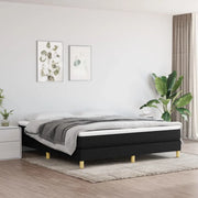 Struttura Letto a Rete a Molle-Giroletto Nero 160x200 cm in Tessuto 265462